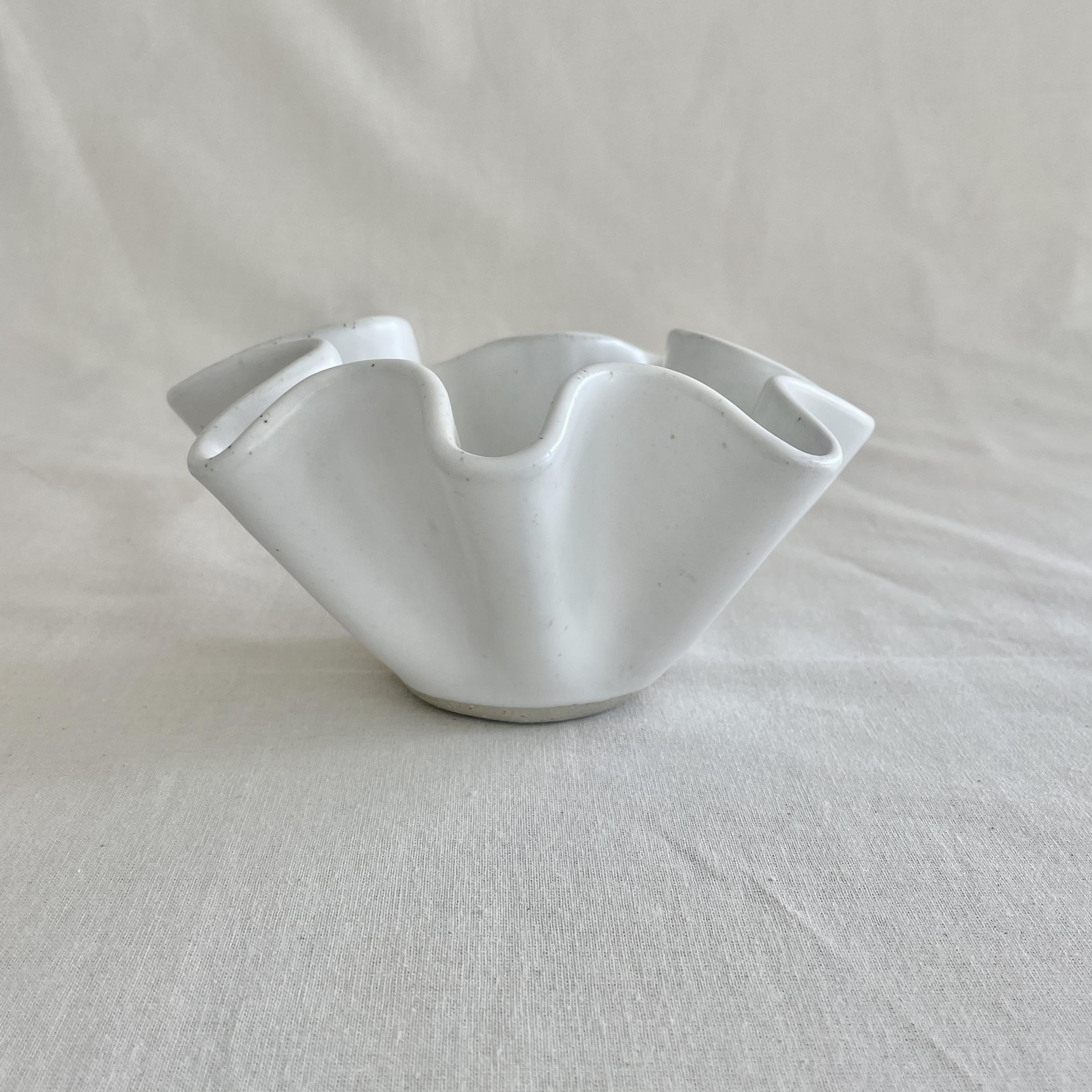 White Wave Bowl - Medium/Small White - Irregular Form
