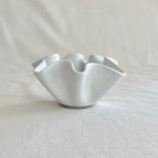 White Wave Bowl - Medium/Small White - Irregular Form